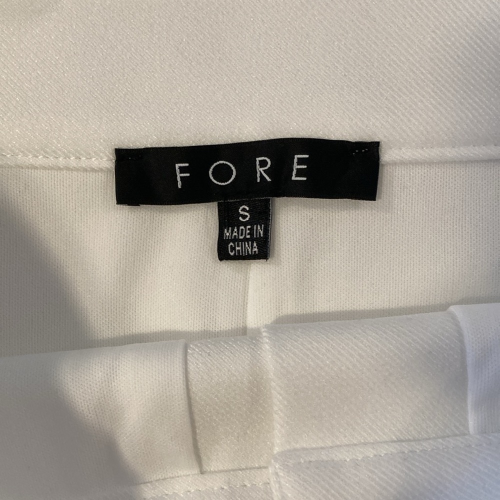 Bloomingdale’s FORE Button Front Mini Skirt White Small - Picture 6 of 7